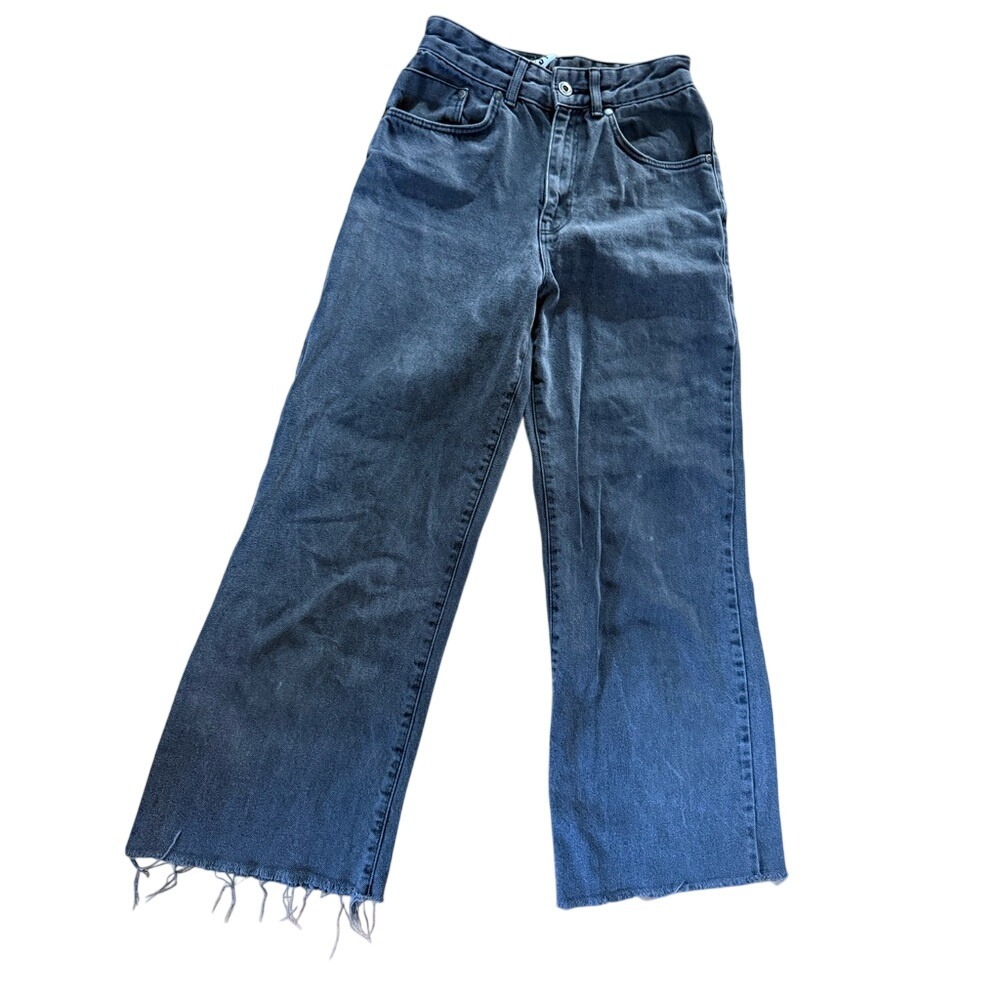 The Ragged Priest raw hem black denim jeans‎